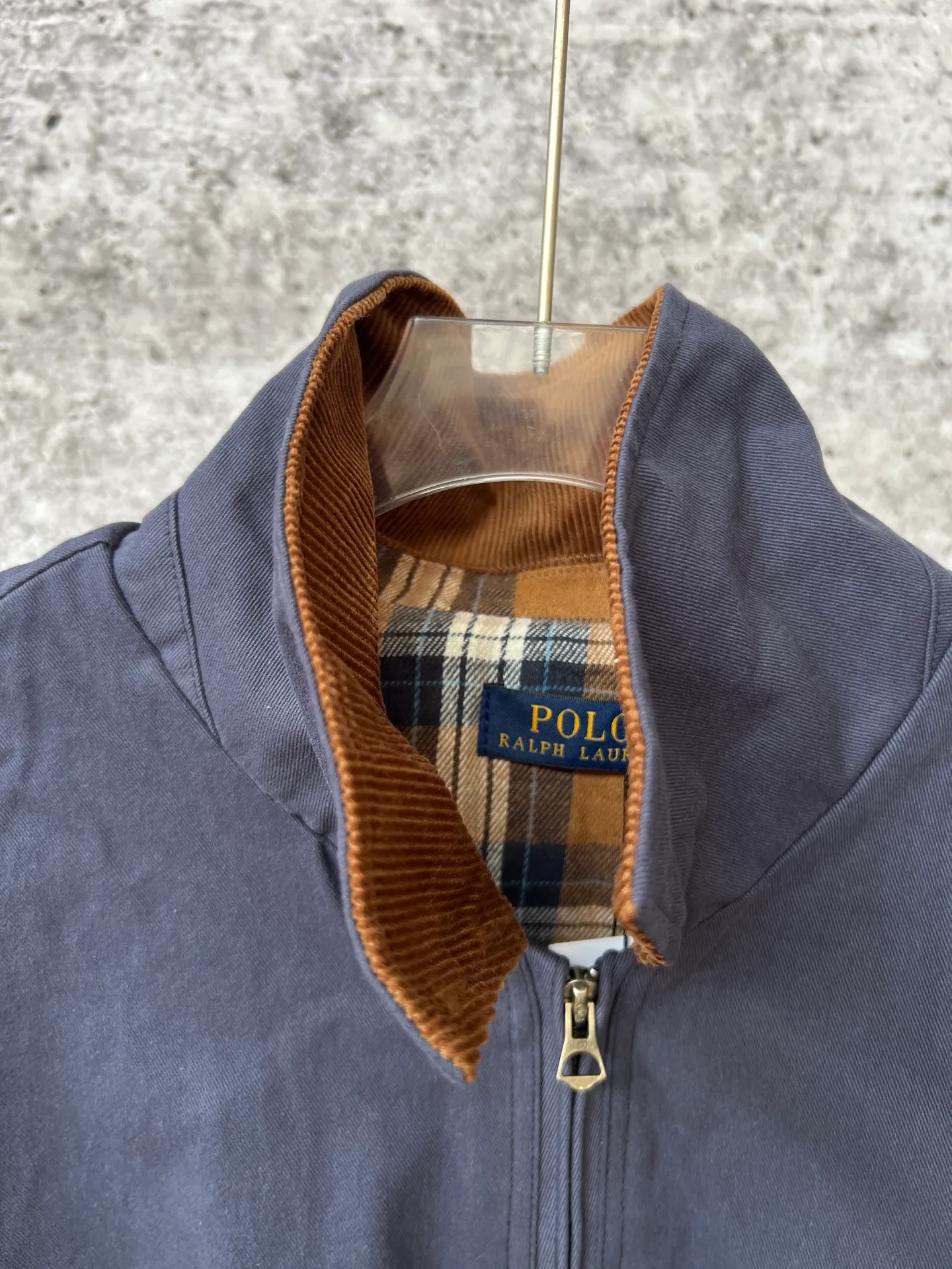 P310 Ralph Lauren women's autumn short wide jacket, short wide version with loose bust, elongated upper body effect, lining with plaid fabric, corduroy contrast collar added to the collar to make it more personalized, imported embroidered pony logo, fine workmanship and customized hardware accessories